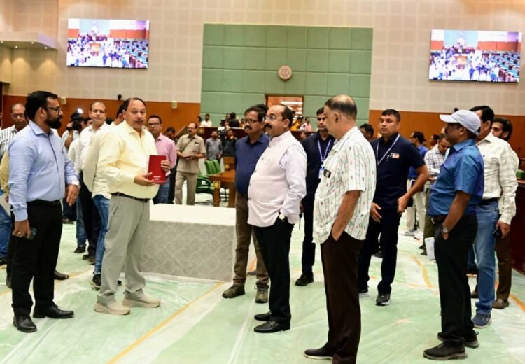 उप मुख्यमंत्री अरुण साव ने विधानसभा भवन के लोकार्पण की तैयारियों का किया निरीक्षण