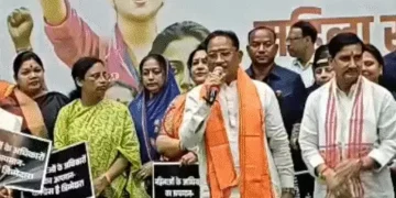 नारी शक्ति वंदन अधिनियम संसद में पास नहीं होने पर भाजपा ने निकाली जनआक्रोश रैली