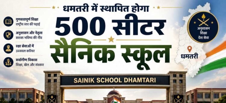 धमतरी में स्थापित होगा 500 सीटर सैनिक स्कूल, प्रदेश के युवाओं को मिलेगा सुनहरा अवसर