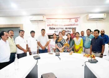 साकेत भवन में कर्मचारी राज्य बीमा औषधालय ने लगाया विशेष स्वास्थ्य जागरूकता व जांच शिविर