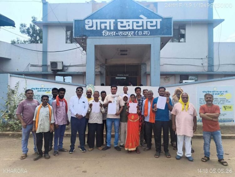 खरोरा मांठ :- हाई-वोल्टेज विवाद: 78 किसानों ने शारदा एनर्जी के बिजली टावरों का किया जमकर विरोध