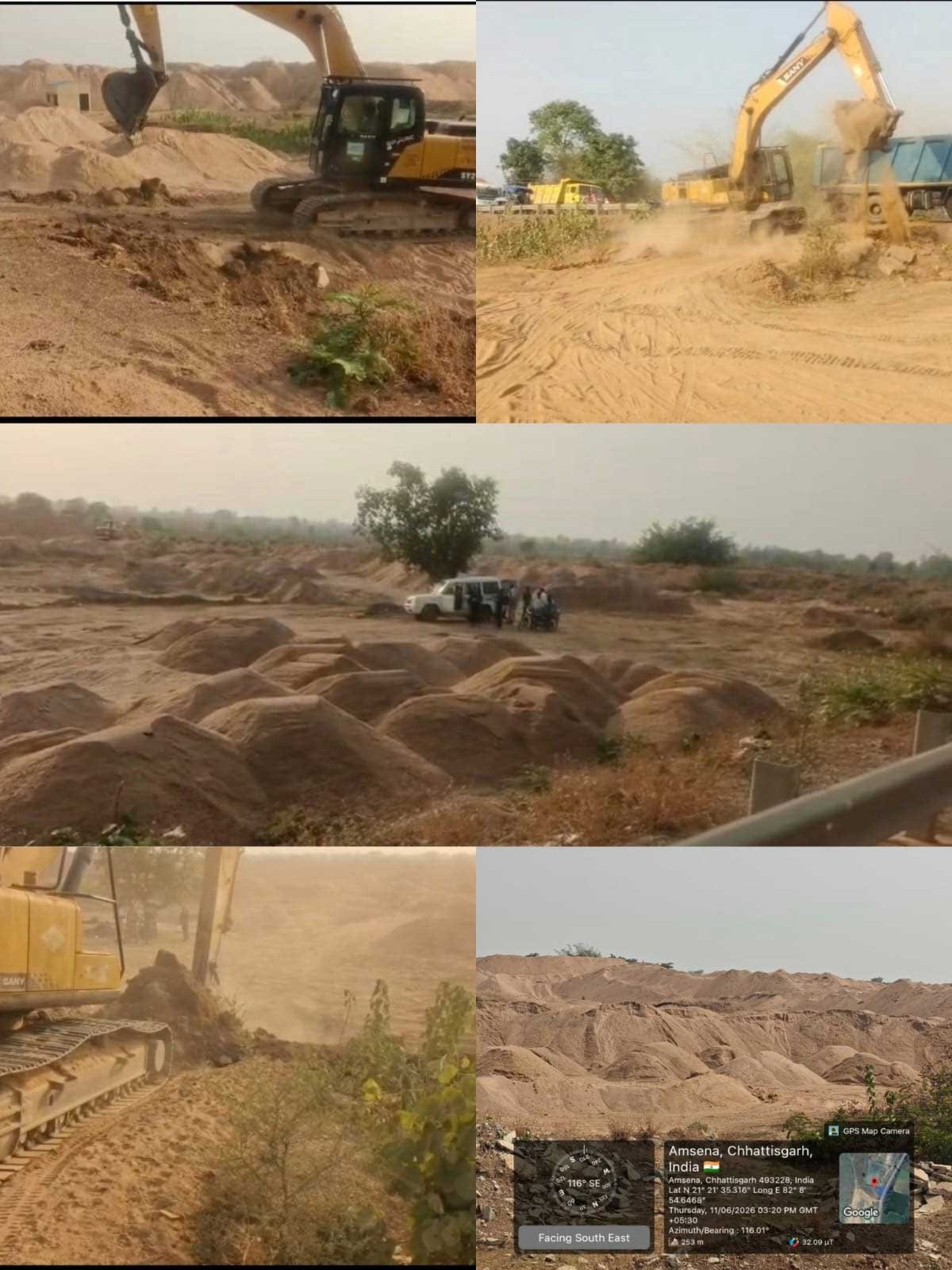 खनिज विभाग जिला रायपुर द्वारा सीएम हेल्पलाइन 1076 में प्राप्त रेत के अवैध कारोबार की शिकायत की त्वरित जाँच व कार्यवाही की गईं