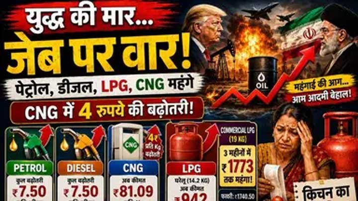 पेट्रोल-डीजल ₹7.50, सिलेंडर ₹1773 हुआ महंगा, घरेलू LPG और CNG के दाम भी बढ़े