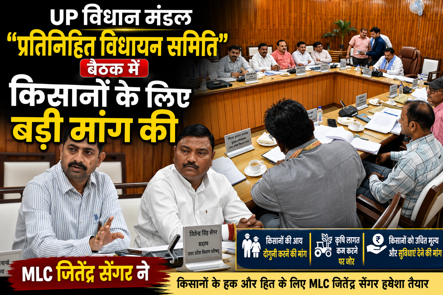 किसानों के हक की आवाज उठी,विस्थापित गांवों के वंचित किसानों को जल्द मिले मुआवजा : एमएलसी जितेन्द्र सेंगर