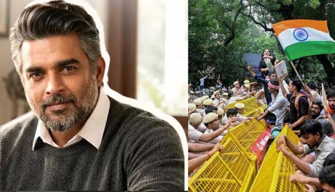 आपने बिना रीढ़ की हड्डी के इतनी लंबी दूरी तय कर ली, छात्र आंदोलन पर आर माधवन का पोस्ट देख बरसे लोग