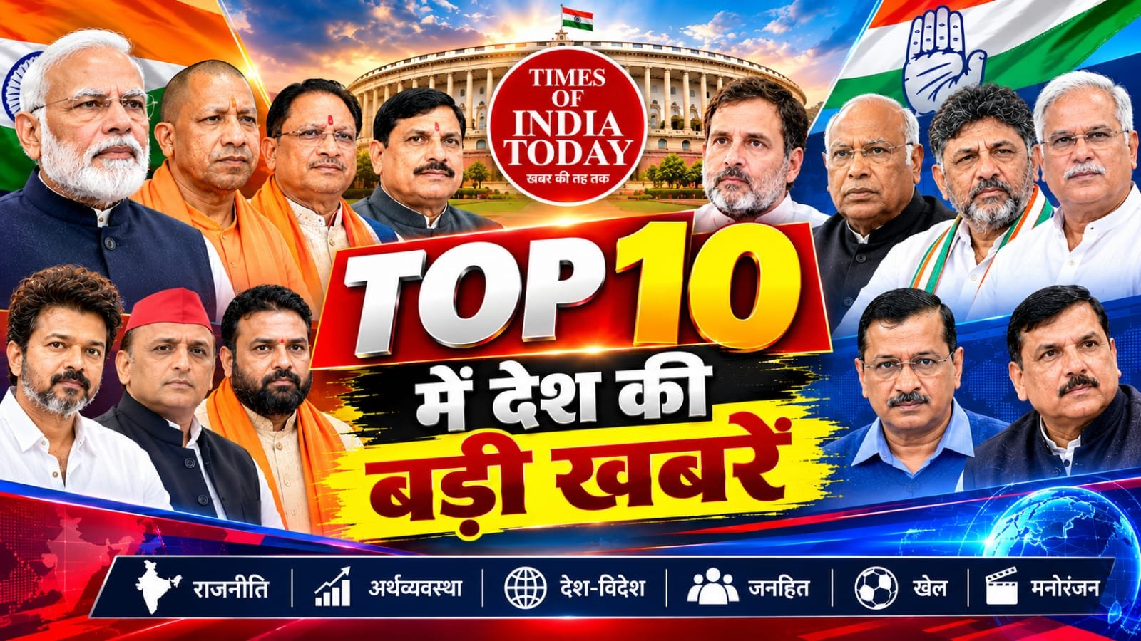 Top 10 में देश की बड़ी खबरें