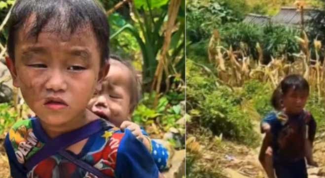 नेपाल में बाढ़ के बीच बहन को संभालता दिखा मासूम, वीडियो देख भावुक हुए लोग